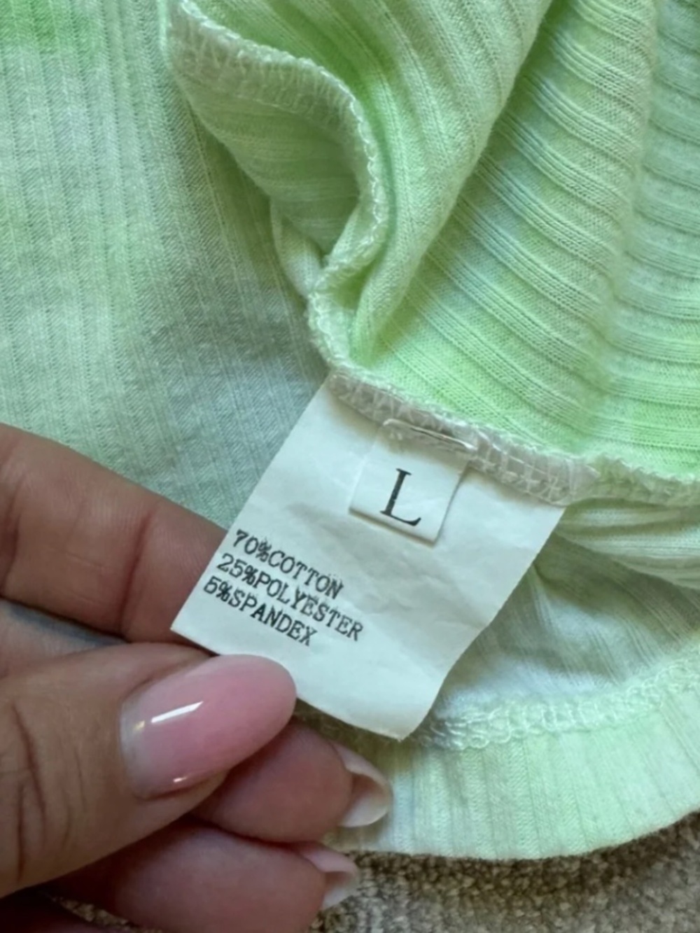 Green Tie-dye Ribbed Cropped Tank Top * accepting offers - Picture 3 of 3